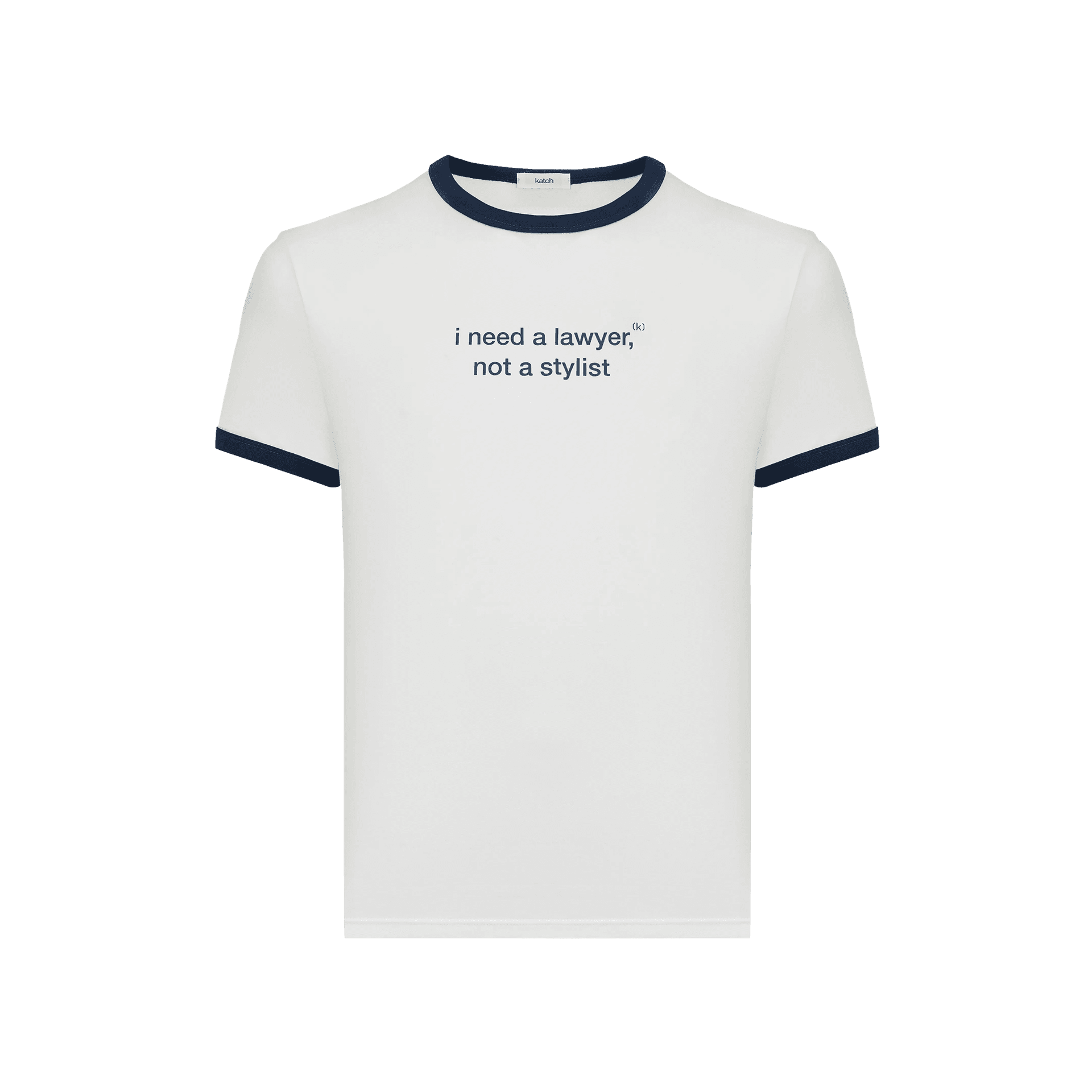 футболка с синей окантовкой [i need a lawyer] - 1