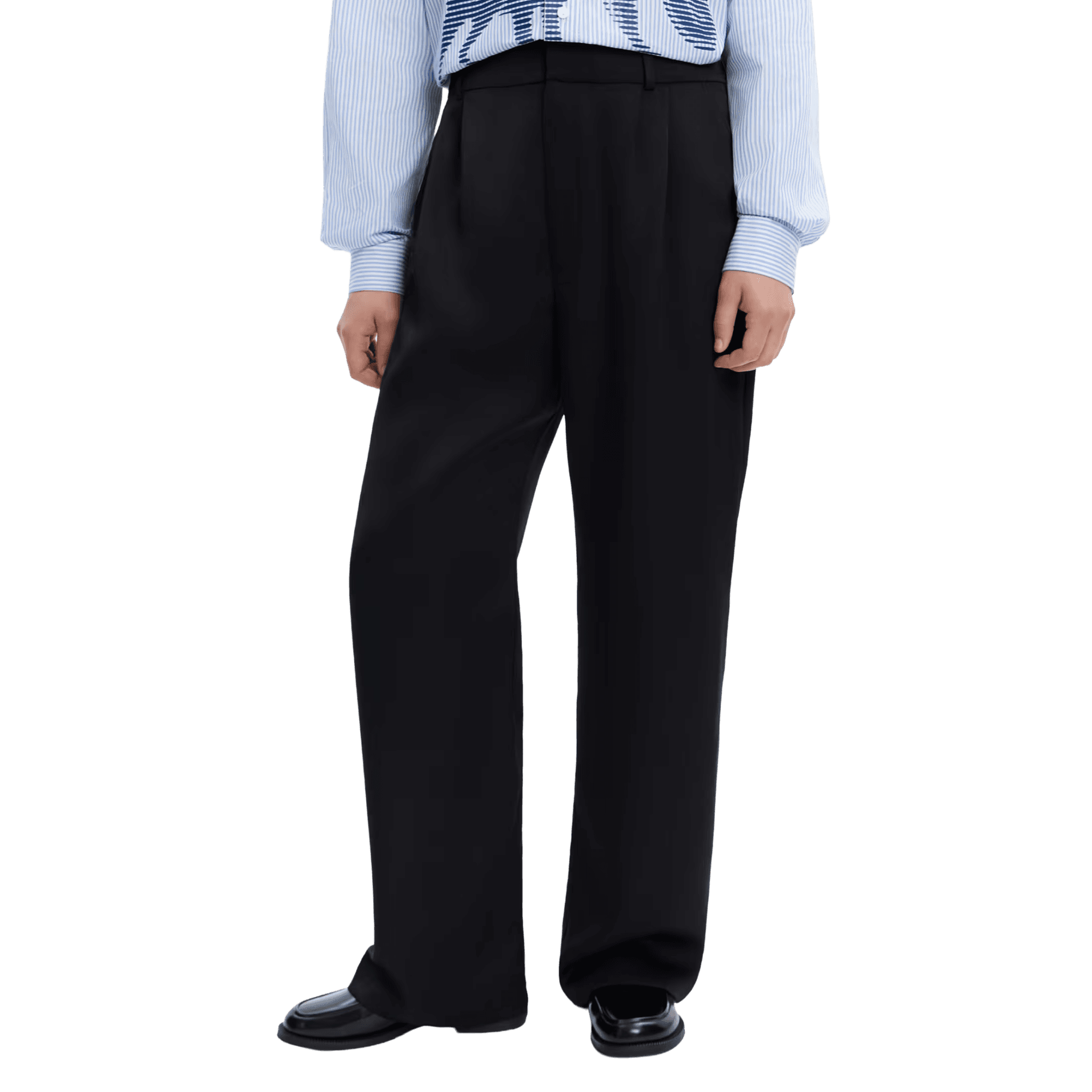 сатиновые брюки со складками [midnight] Черный — katch, фото 2